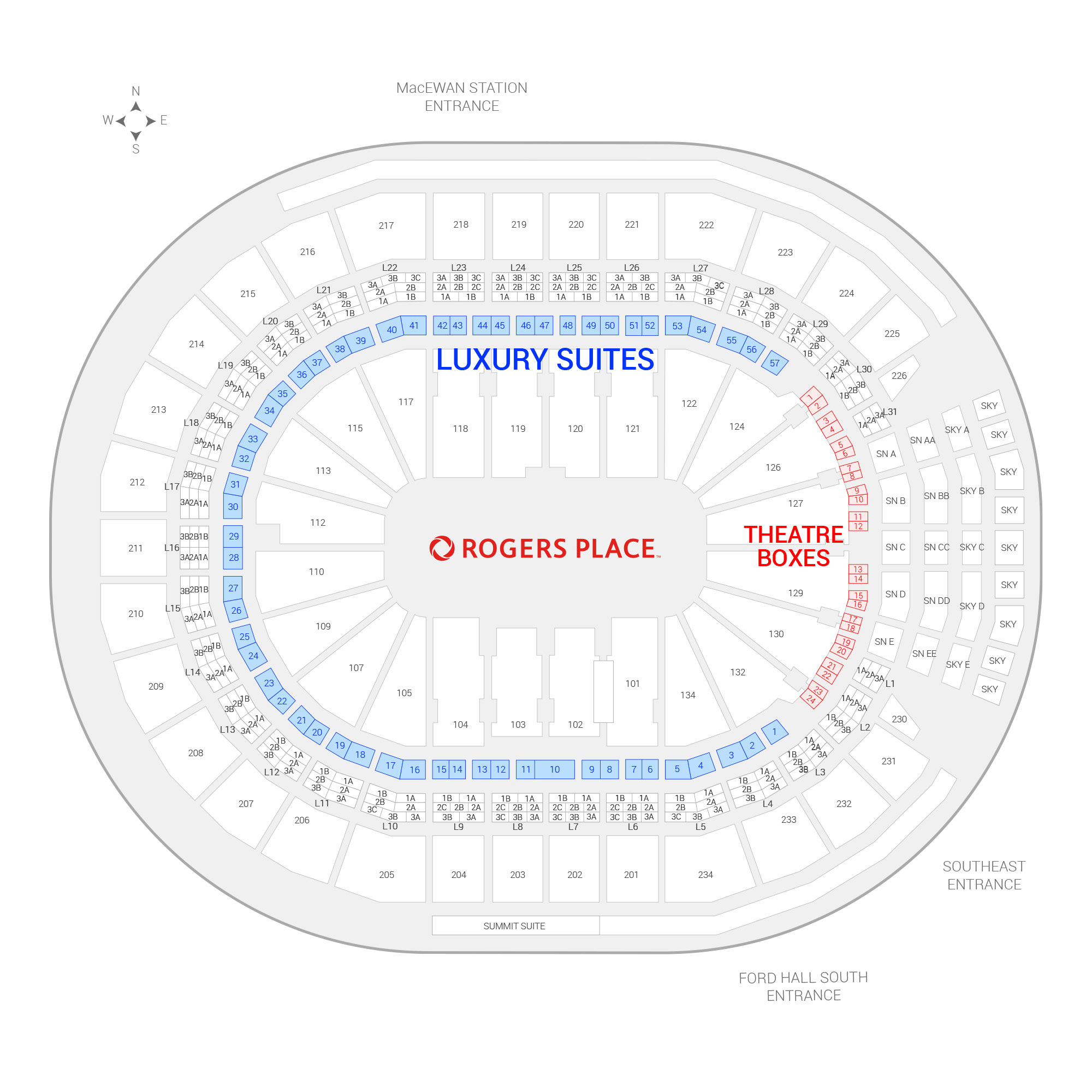Rogers Place Suite Map and Seating Chart